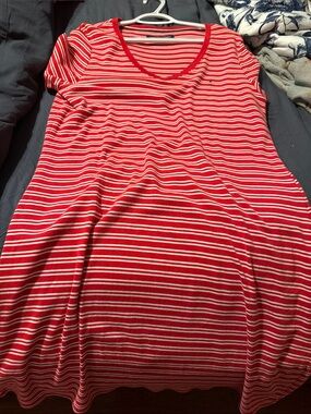 Tommy Hilfiger Red and White Striped Nightdress